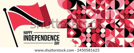 Trinidad and Tobago Independence Day card, August 31. Banners

