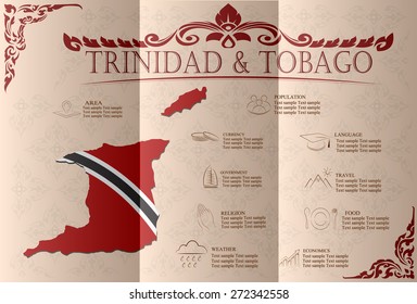 Trinidad and Tobago   infographics, statistical data, sights. Vector illustration