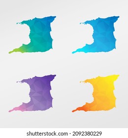 Trinidad and Tobago Low Poly Map Clip Art Design. Geometric Polygon Graphic National Icon. Vector Illustration Symbol.