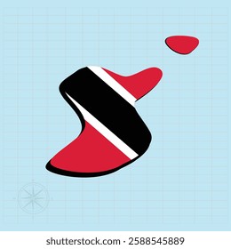 Trinidad and Tobago map Design Vector illustration graphic
