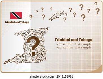 Trinidad und Tobago Karte Fahne aus Fragezeichen.