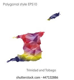 Trinidad and Tobago map in geometric polygonal style.Abstract gems triangle,modern design background.. Vector illustration EPS10
