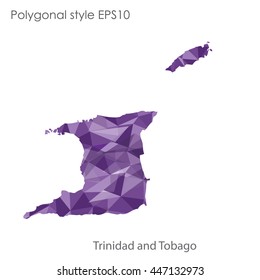 Trinidad and Tobago map in geometric polygonal style.Abstract gems triangle,modern design background.. Vector illustration EPS10