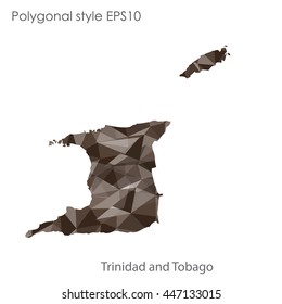 Trinidad and Tobago map in geometric polygonal style.Abstract gems triangle,modern design background.. Vector illustration EPS10