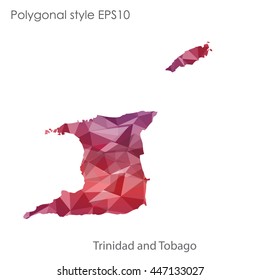 Trinidad and Tobago map in geometric polygonal style.Abstract gems triangle,modern design background.. Vector illustration EPS10