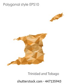 Trinidad and Tobago map in geometric polygonal style.Abstract gems triangle,modern design background.. Vector illustration EPS10