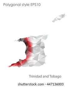 Trinidad and Tobago map in geometric polygonal style.Abstract gems triangle,modern design background.. Vector illustration EPS10