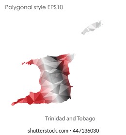Trinidad and Tobago map in geometric polygonal style.Abstract gems triangle,modern design background.. Vector illustration EPS10
