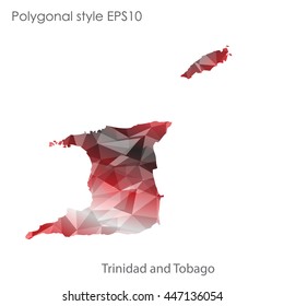 Trinidad and Tobago map in geometric polygonal style.Abstract gems triangle,modern design background.. Vector illustration EPS10