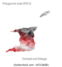 Trinidad and Tobago map in geometric polygonal style.Abstract gems triangle,modern design background.. Vector illustration EPS10