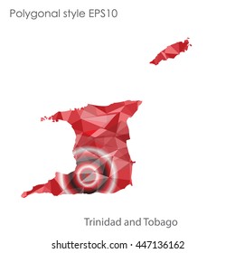 Trinidad and Tobago map in geometric polygonal style.Abstract gems triangle,modern design background.. Vector illustration EPS10