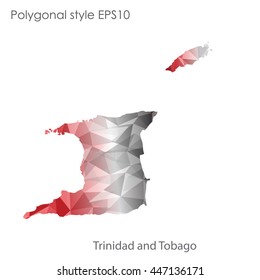 Trinidad and Tobago map in geometric polygonal style.Abstract gems triangle,modern design background.. Vector illustration EPS10