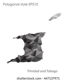 Trinidad and Tobago map in geometric polygonal style.Abstract gems triangle,modern design background.. Vector illustration EPS10