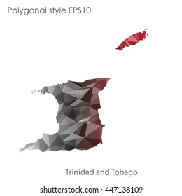 Trinidad and Tobago map in geometric polygonal style.Abstract gems triangle,modern design background.. Vector illustration EPS10