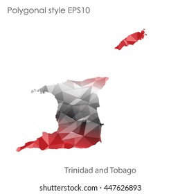 Trinidad and Tobago map in geometric polygonal style.Abstract gems triangle,modern design background.. Vector illustration EPS10