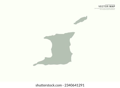 Trinidad and Tobago map of green vector modern.