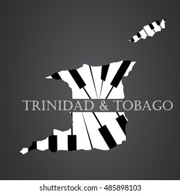 trinidad & tobago map logo made from piano