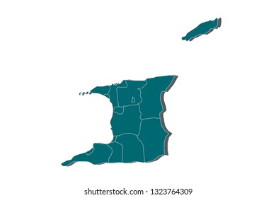 Trinidad and Tobago map - polygonal design Vector illustration eps 10. - Vector