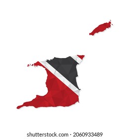 Trinidad and Tobago map in polygonal style on white background. Vector illustration eps 10.