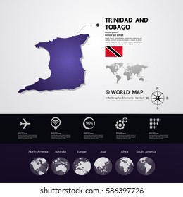 Trinidad and Tobago Map vector illustration
