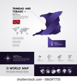 Trinidad and Tobago Map vector illustration
