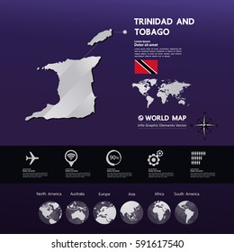Trinidad and Tobago Map vector illustration
