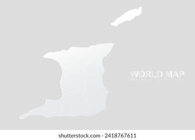 Trinidad and Tobago Map - World Map vector template with High detailed including white and grey gradient color and white outline color isolated on grey background - Vector illustration eps 10