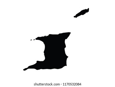 Trinidad and Tobago outline map country shape