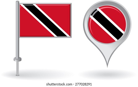 Trinidad and Tobago pin icon, map pointer flag. Vector illustration.