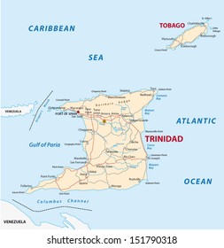 Trinidad And Tobago Road Map