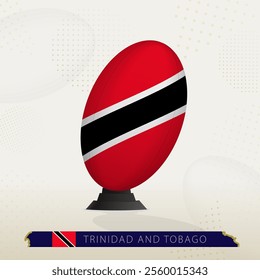 Trinidad and Tobago Rugby Ball on Rugby Kicking Tees with Modern Design. Illustration perfect for sports, national pride, and rugby-related projects.