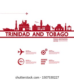 Trinidad and Tobago travel destination grand vector illustration.