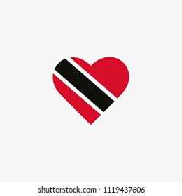 Trinidad and Tobago Vector Flag Inside heart shape graphic element Illustration template design
