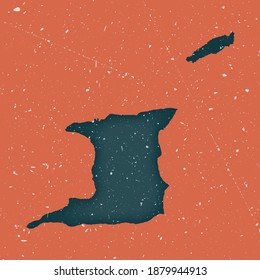 Trinidad and Tobago vintage map. Grunge map of the country with distressed texture. Trinidad and Tobago poster. Vector illustration.