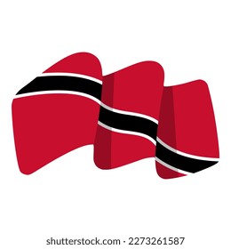 trinidad and tobago waving flag isolated illustration for national event or independence day