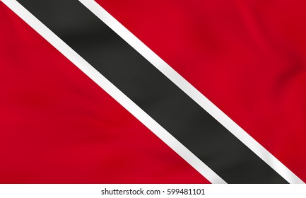 Trinidad and Tobago waving flag. Trinidad and Tobago national flag background texture. Vector illustration.