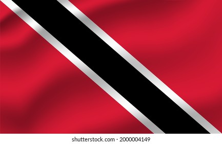 Trinidad and Tobago waving flag. Vector editable.