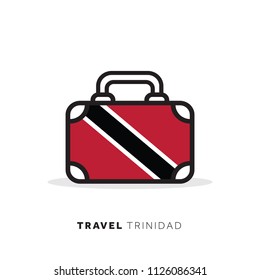 Trinidad travel concept. Suitcase vector icon with national country flag