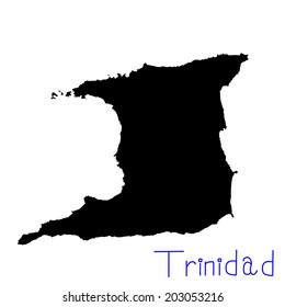 Trinidad vector map isolated on background silhouette. High detailed illustration