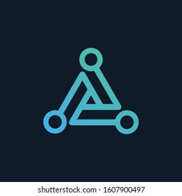 Trinity chip Icon Vector Logo Template Illustration Design. Engineering and software icon. Construction vector L logo. Delta letter logo template, flat illustration, isolated, raster - VECTOR