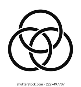 Trinity concept logo icon - Borromean rings sign isolated