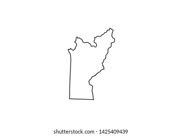 Trinity County outline map California region
