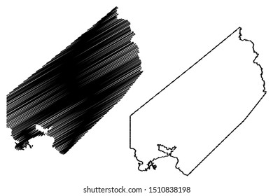 Trinity County, Texas (Counties in Texas, United States of America,USA, U.S., US) map vector illustration, scribble sketch Trinity map