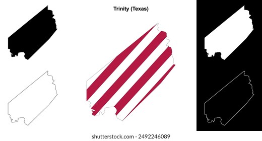 Trinity County (Texas) outline map set