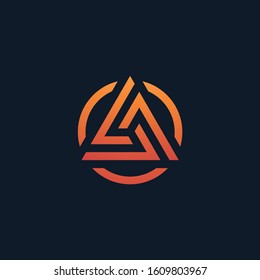 Trinity Icon Vector Logo Template Illustration Design. Engineering and Drilling icon. Construction vector L logo. Delta letter logo template, 2d flat illustration, isolated, raster - VECTOR