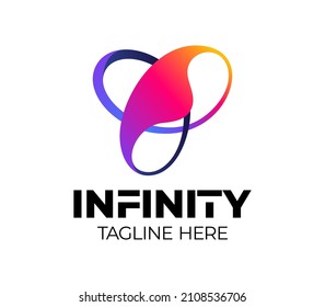 Trinity infinity logo vector. triple knot Loop logotype. endless logo, like rainbow ribbon. Infinity abstract emblem.