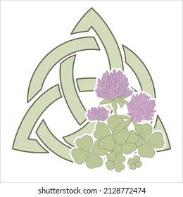 trinity knot and shamrock flower