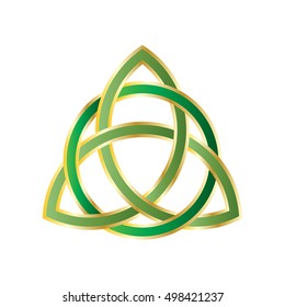 Trinity knot or Triquetra. Ancient Celtic symbol of eternity and Trinity - continuous line interweaving around itself three times