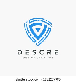Trinity with letter D Shield Icon Vector Logo Template Illustration Design.  - VECTOR