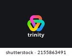 Trinity Loop Triangle Logo Abstract Design Vector template. Partnership Friendship Social Network Logotype concept icon.